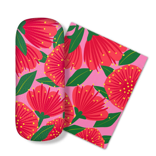 100% Bright Botanical Pink Pohutukawa Glasses Case
$24.90