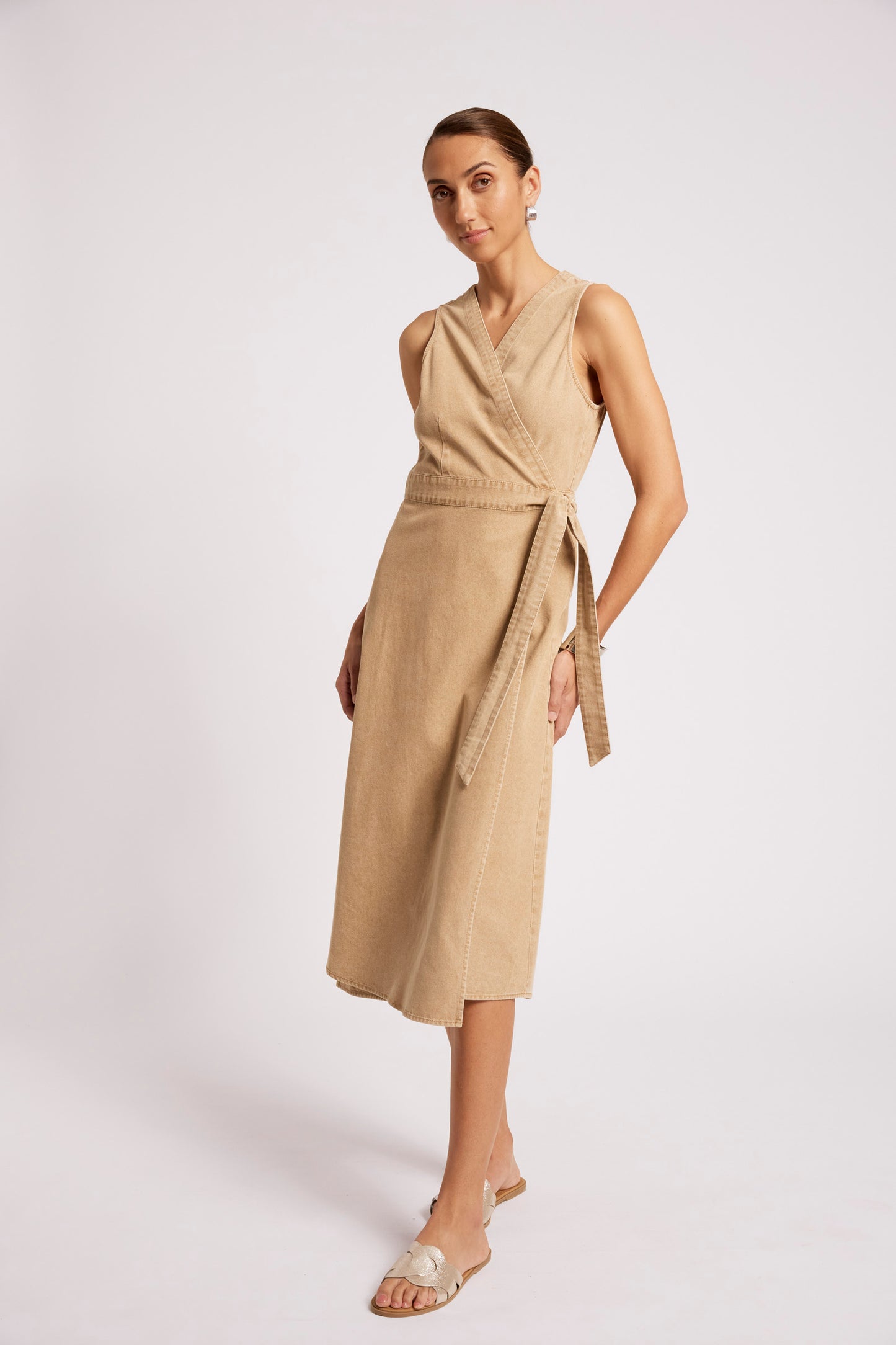 Eb +IveDusk Denim wrap dress Dune