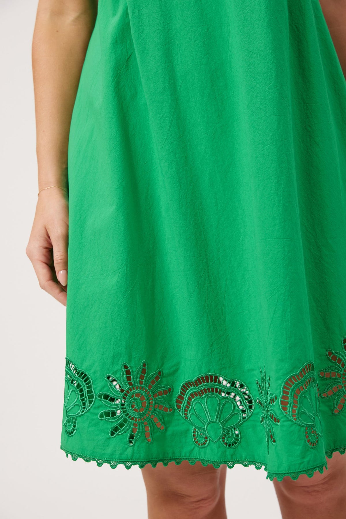 Haven Larissa Broderie dress green