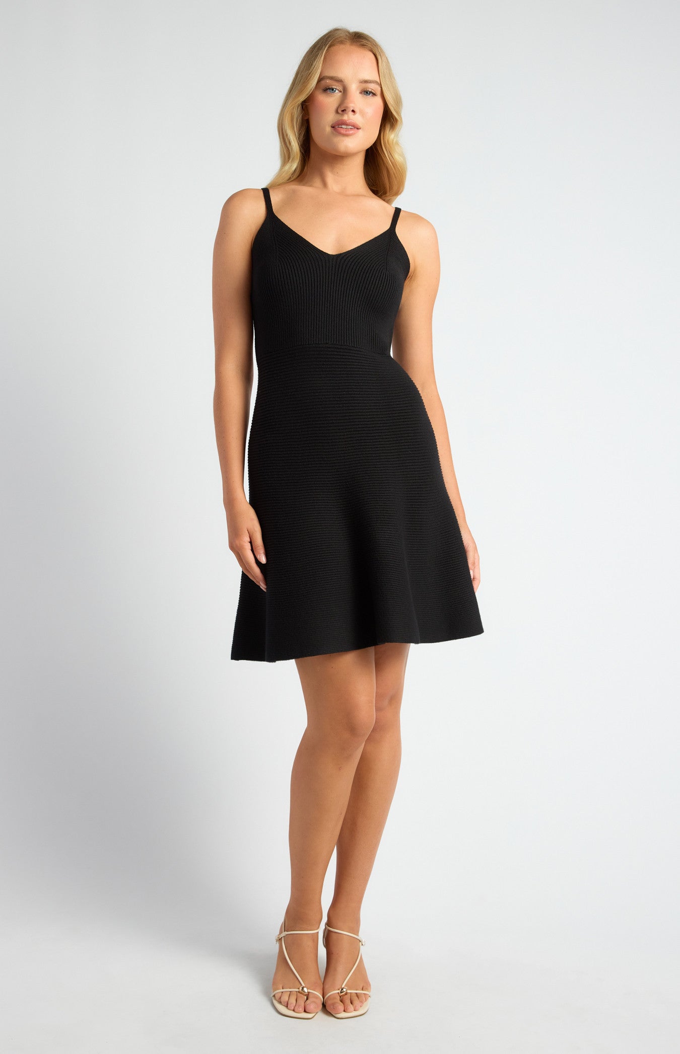 Knit mini dress with Cardy black