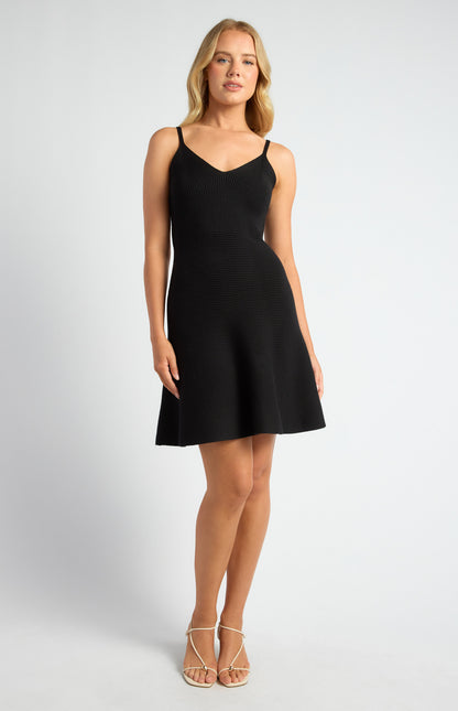 Knit mini dress with Cardy black