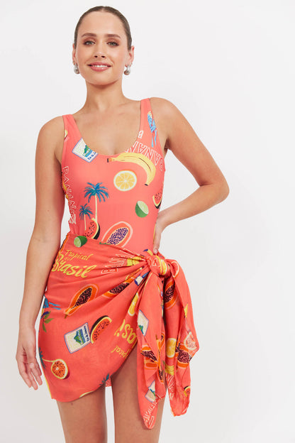 Haven cabana sarong coral