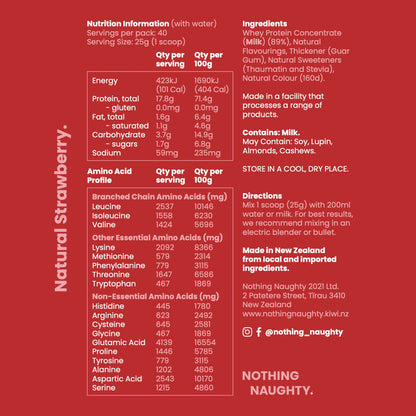 Nothing Naughty Premium NZ Whey Protein - 1kg Jar vanilla