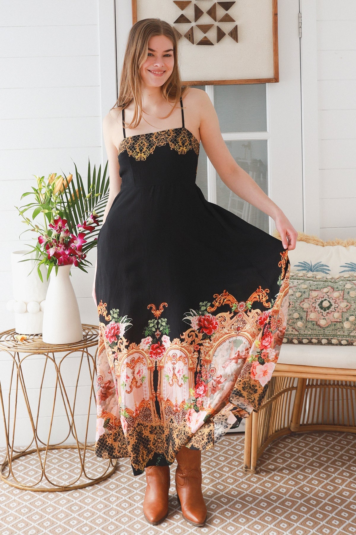 Arabella Baroque Floral Maxi Dress