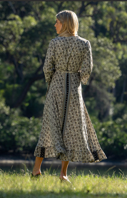 Issi long sleeve wrap dress