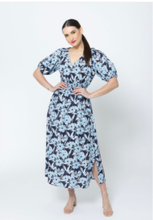 Billie the label Skilful  midi dress Royal Bloom