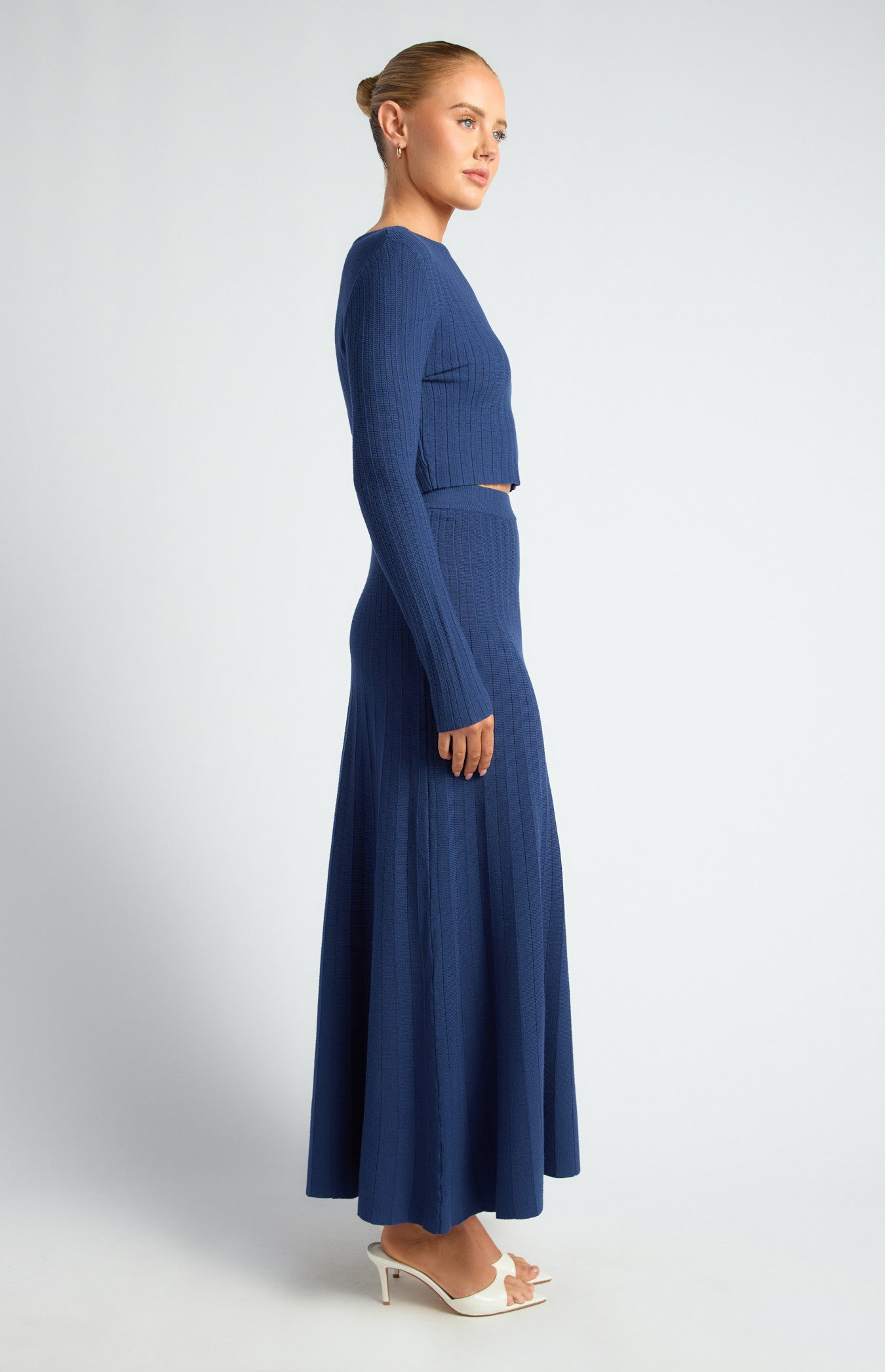 Navy two piece knit rib