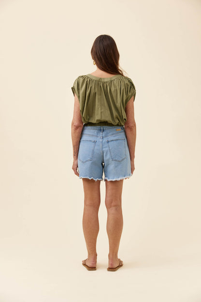 Isle of Mine Rosa reversible top crop Sage