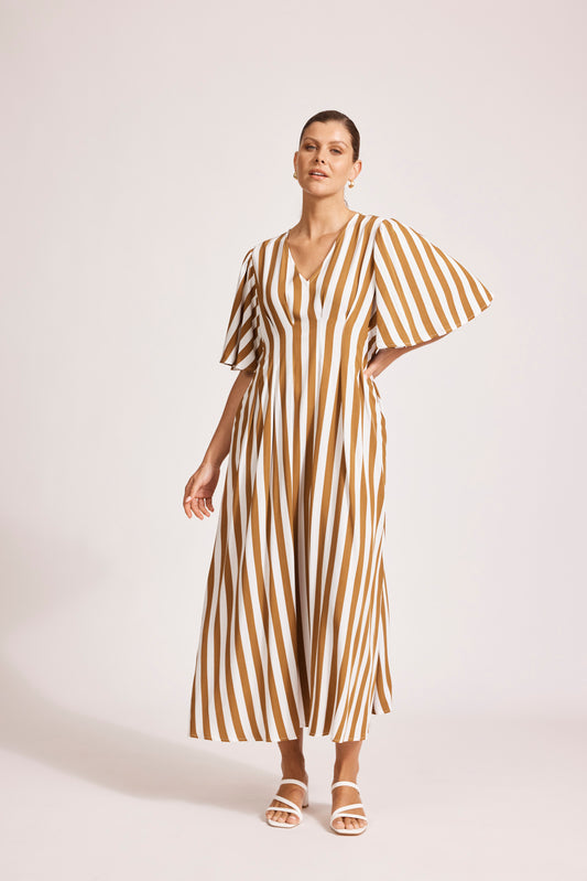 Eb &Ive Treville striped  Maxi Dress  Caramel