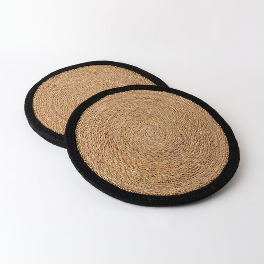 Round Seagrass/Jute Place Mat
Natural/Black