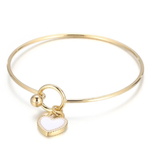 Flying Saucers white/ gold bangle