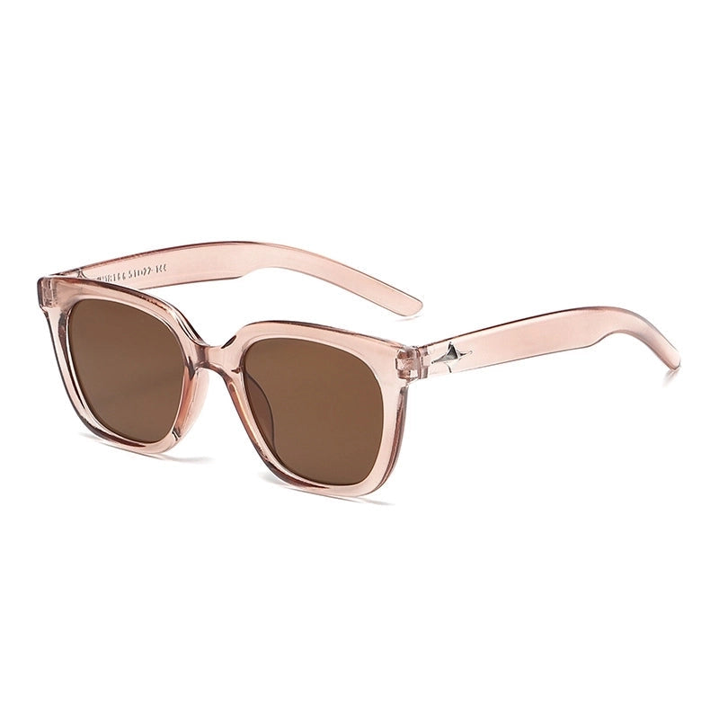 Flying Saucers  Simple Style Classic Style Solid Color Pc Square Full Frame Women's Sunglasses transparent tea