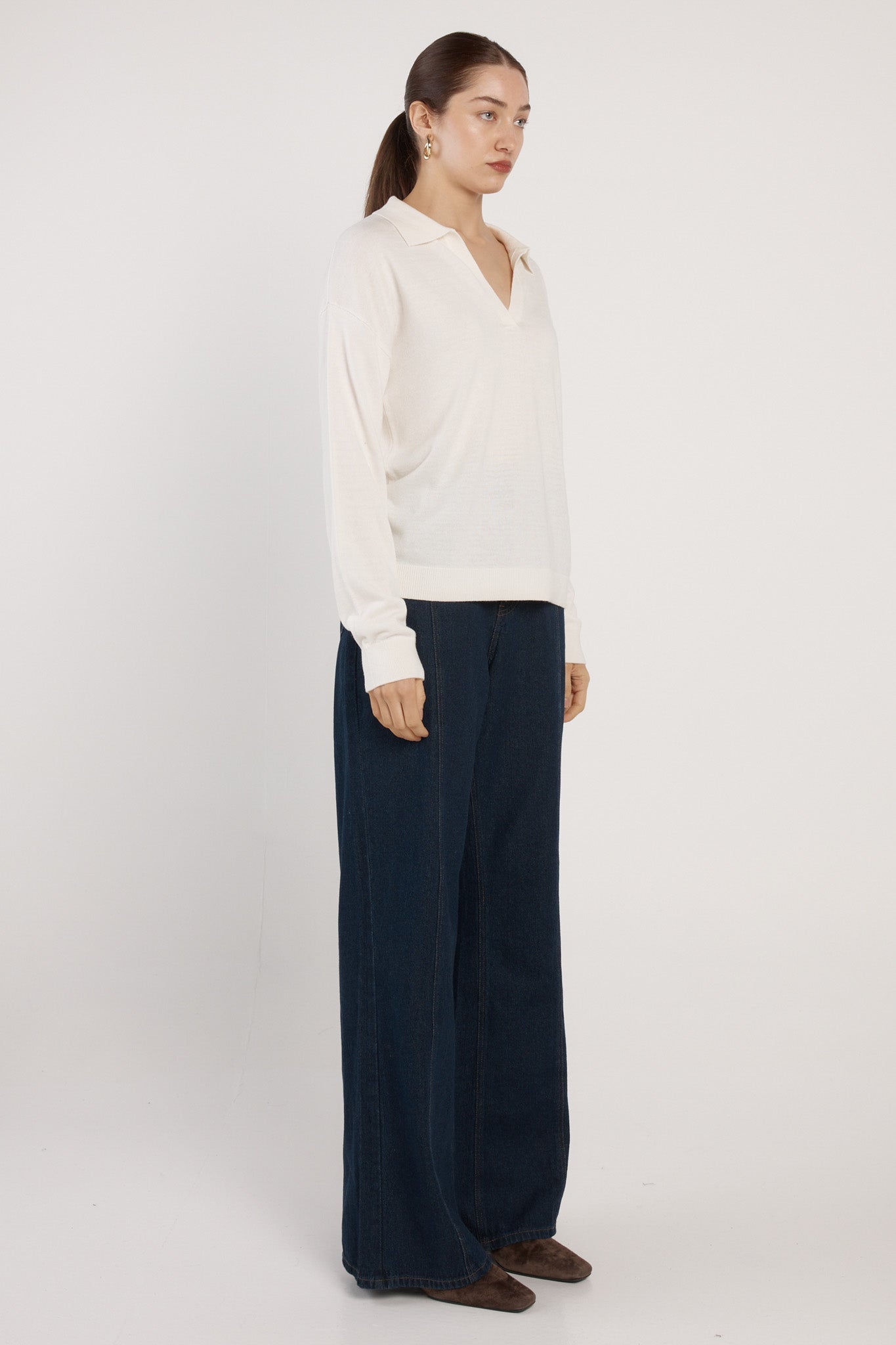 Fate +Becker Soleni polo  knit cream