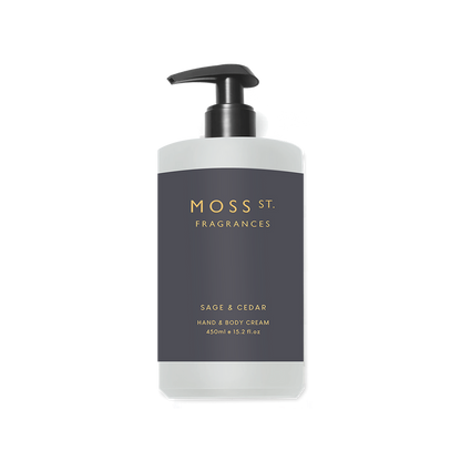 Moss Street hand & body Cream Sage & Cedar