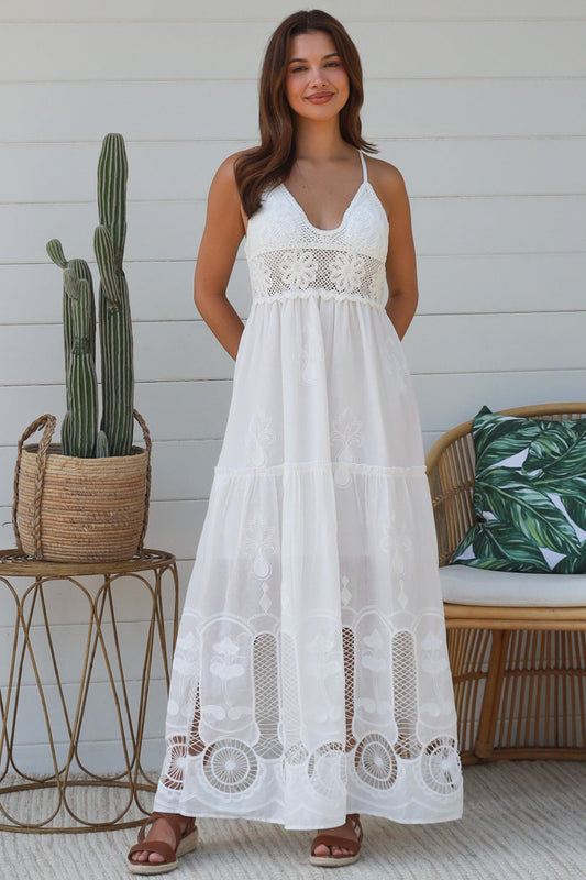Isla Crochet Cotton Maxi Dressb