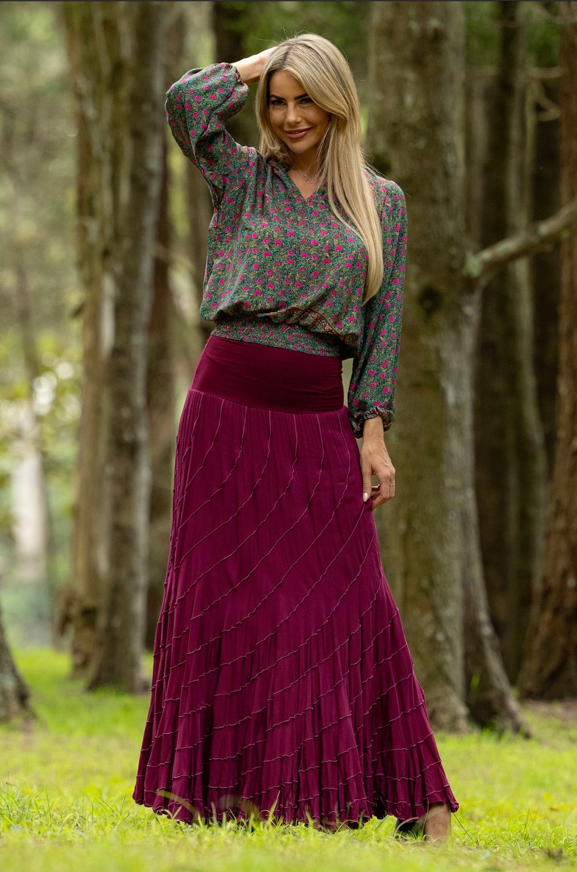 Boho Nova skirt wine