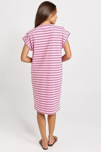 BettyBasics Zena tshirt dress pink/chocolate pre order