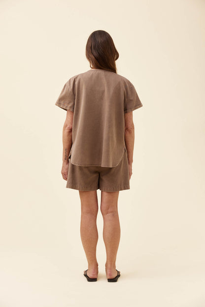 Isleof Mine Preston buttoned top Taupe