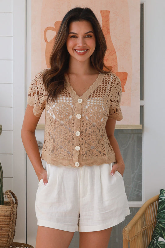Crochet buttoned up top