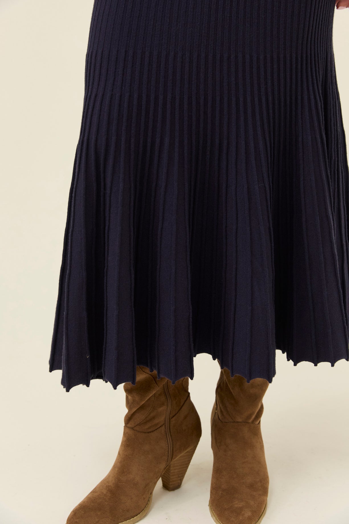 Isle of Mine Nell knit skirt Navy