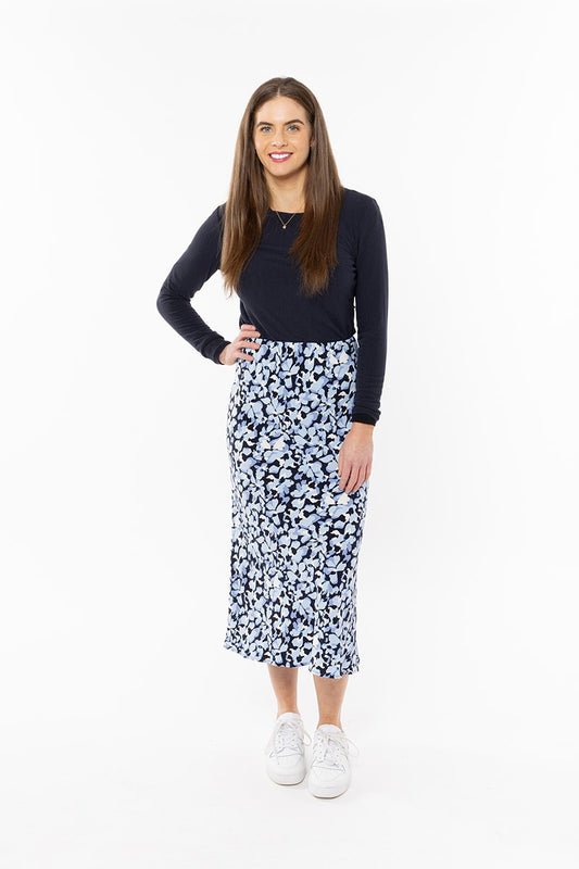 Seeking Lola Milan Bias cut skirt try blue