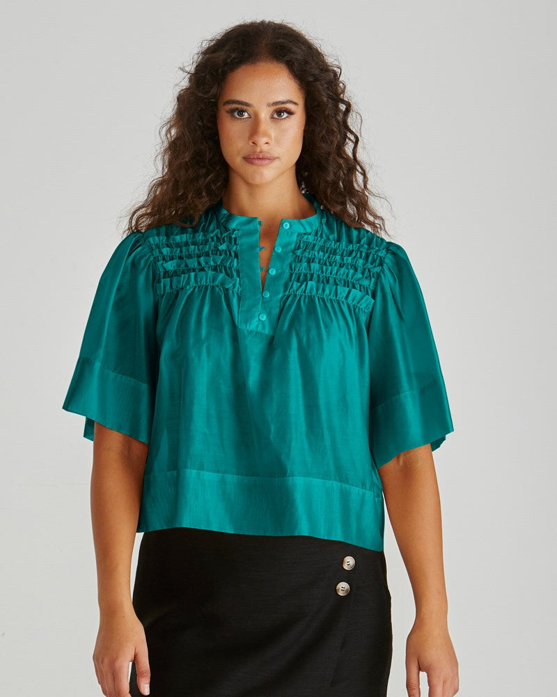 Sass Fillip Ruffle yoke blouse