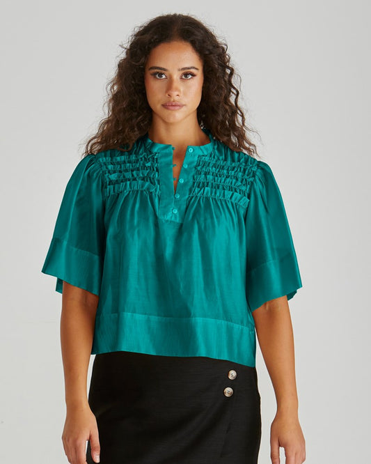 Sass Fillip Ruffle yoke blouse