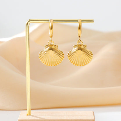 Flying Saucers gold plated shell Earrings