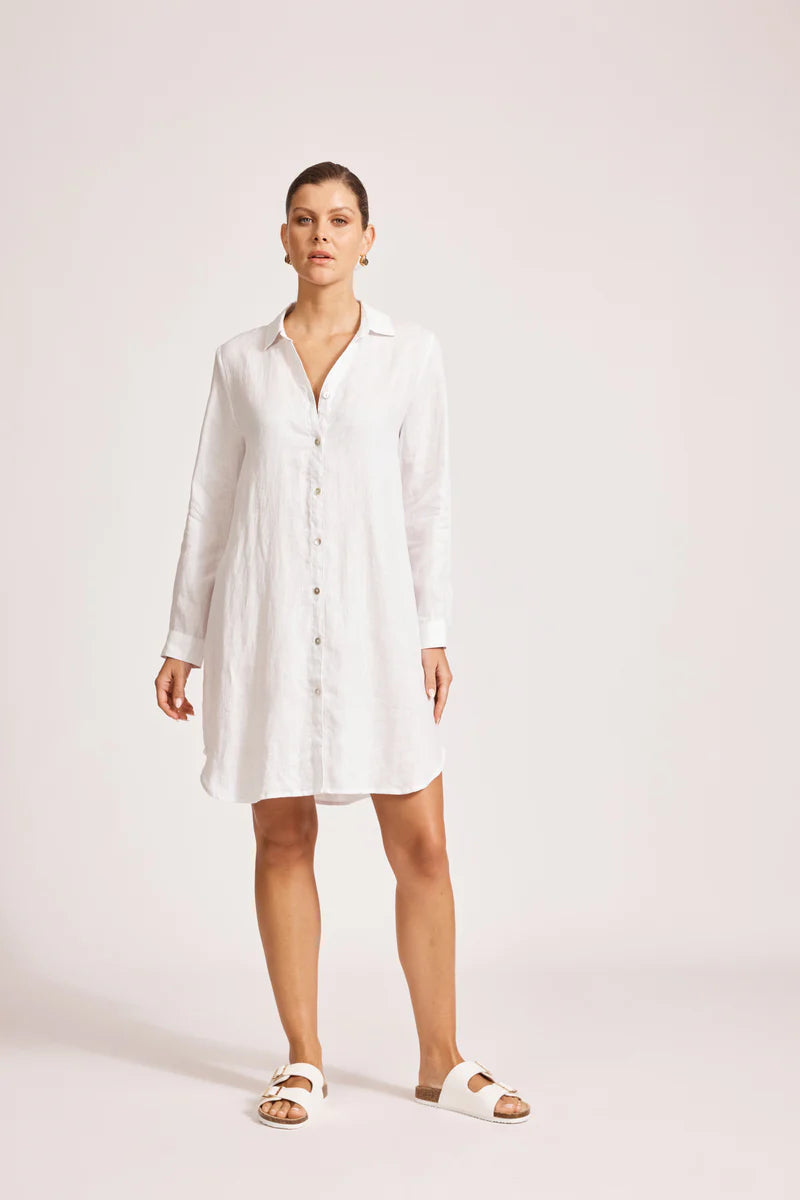 Eb + I’ve Mirama shirt dress linen white