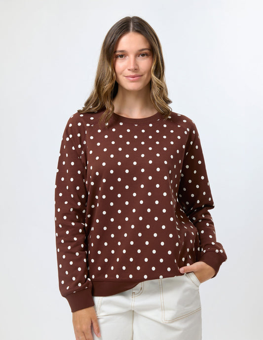 Stella +Gemma classic spot sweatshirt brown