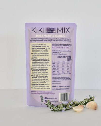Kiki seed cracker. Rosemary and Garlic