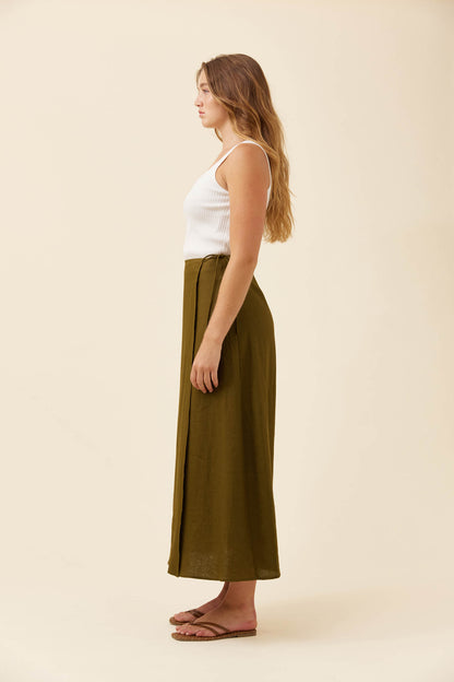 Isle of mine Wrap skirt olive