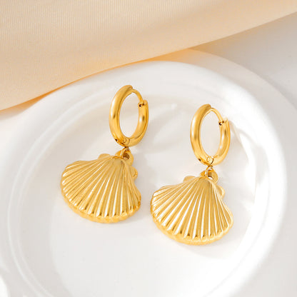 Flying Saucers gold plated shell Earrings