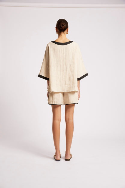 Eb +Ive Maris relaxed top one size black/tusk