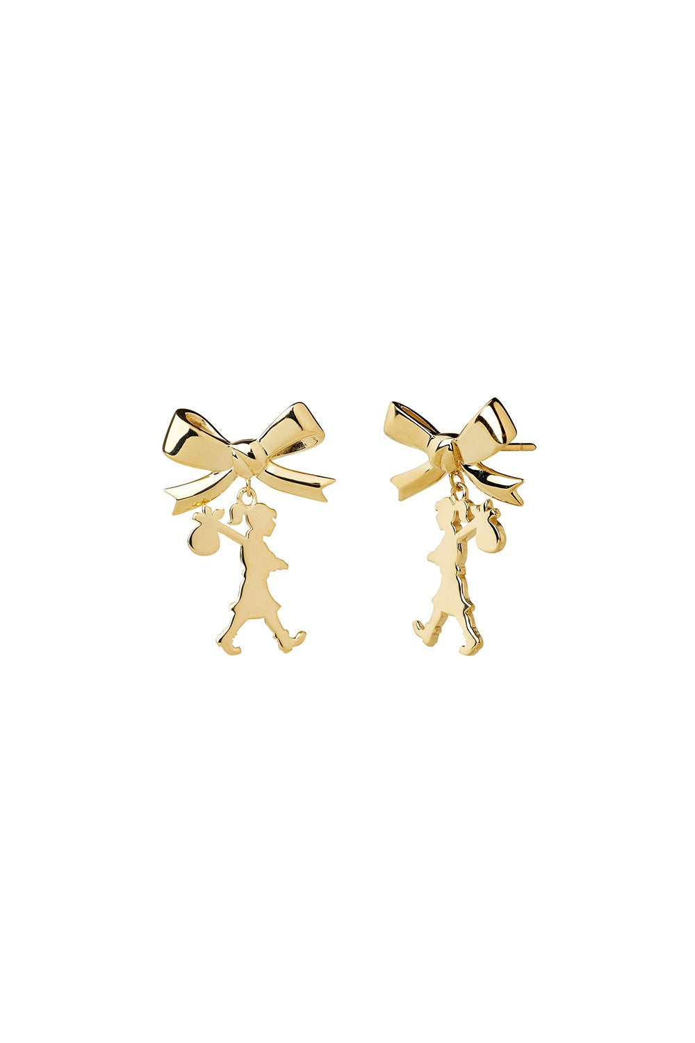 Karen Walker girl with the bow earrings gold