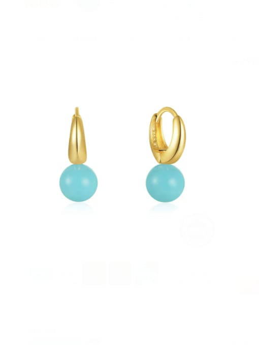 Flying Saucers Turquoise Huggie. Earring