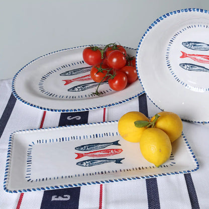 Melamine Nautical Sardines Rect Platter 48 cm