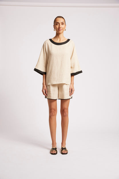 Eb +Ive Maris relaxed top one size black/tusk
