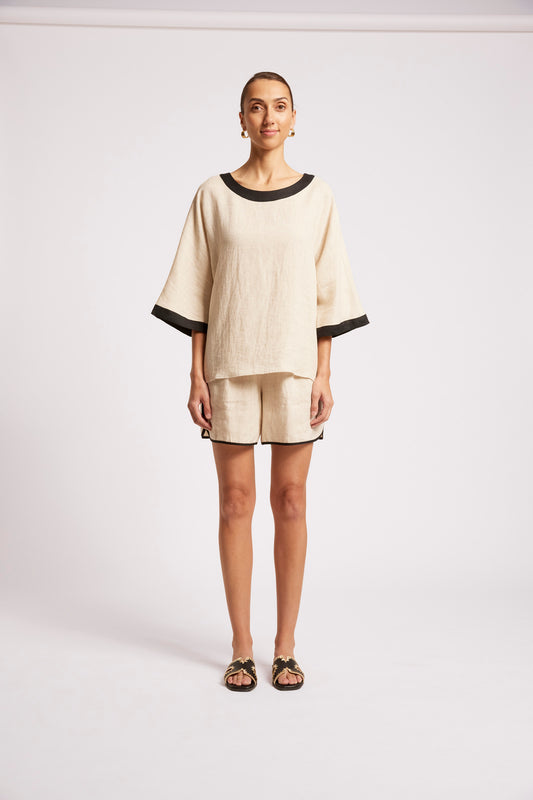 Eb +Ive Maris relaxed top one size black/tusk
