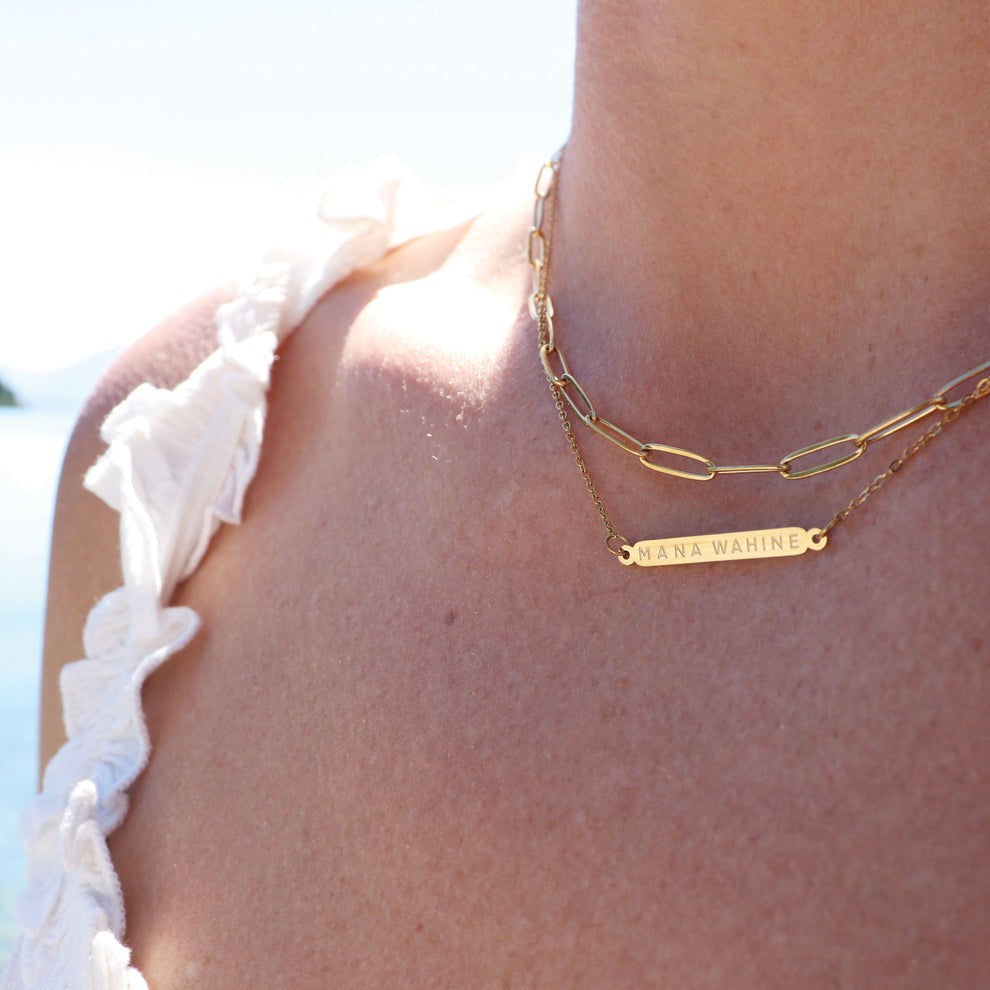 Little Taonga Mana Wahine double chain necklace