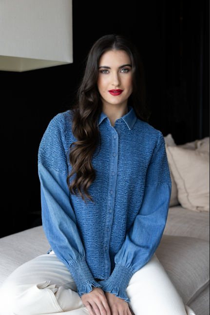 Seeking Lola motive shirt denim