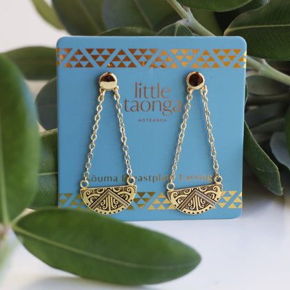 Little Taonga Mauna-nui Breast Plate Earrings Gold
