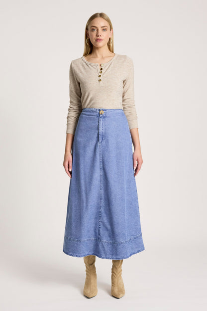 Eb + Ive Bodhi Denim Skirt Fawn