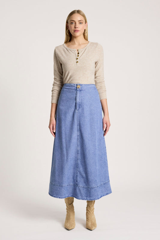 Eb + Ive Bodhi Denim Skirt Fawn
