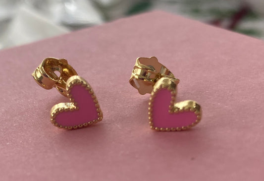 Flying Saucers heart Earrings pink