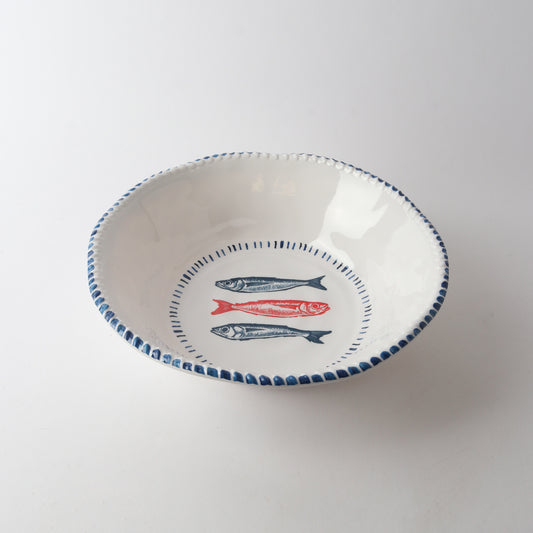 Melamine Nautical sardinr Bowl 31cm (Copy)