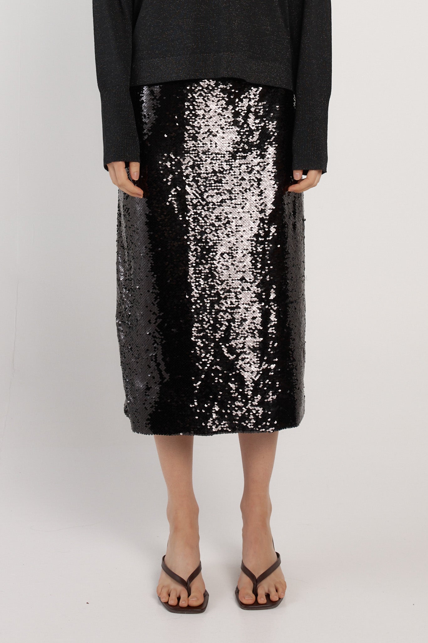 Fate +Becker Monroe sequin halter skirt black