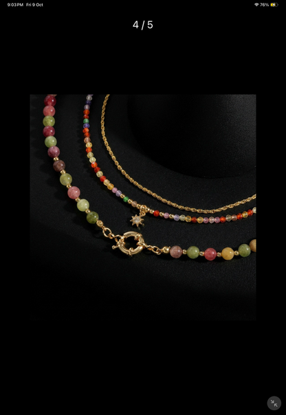 Flying Saucers Starlight Natural Stone Necklace