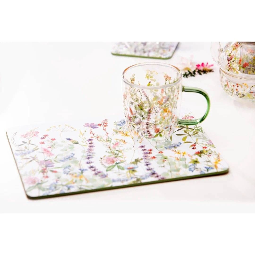 Ashdene Wildflowers Double Walled Glass Mug Forrest