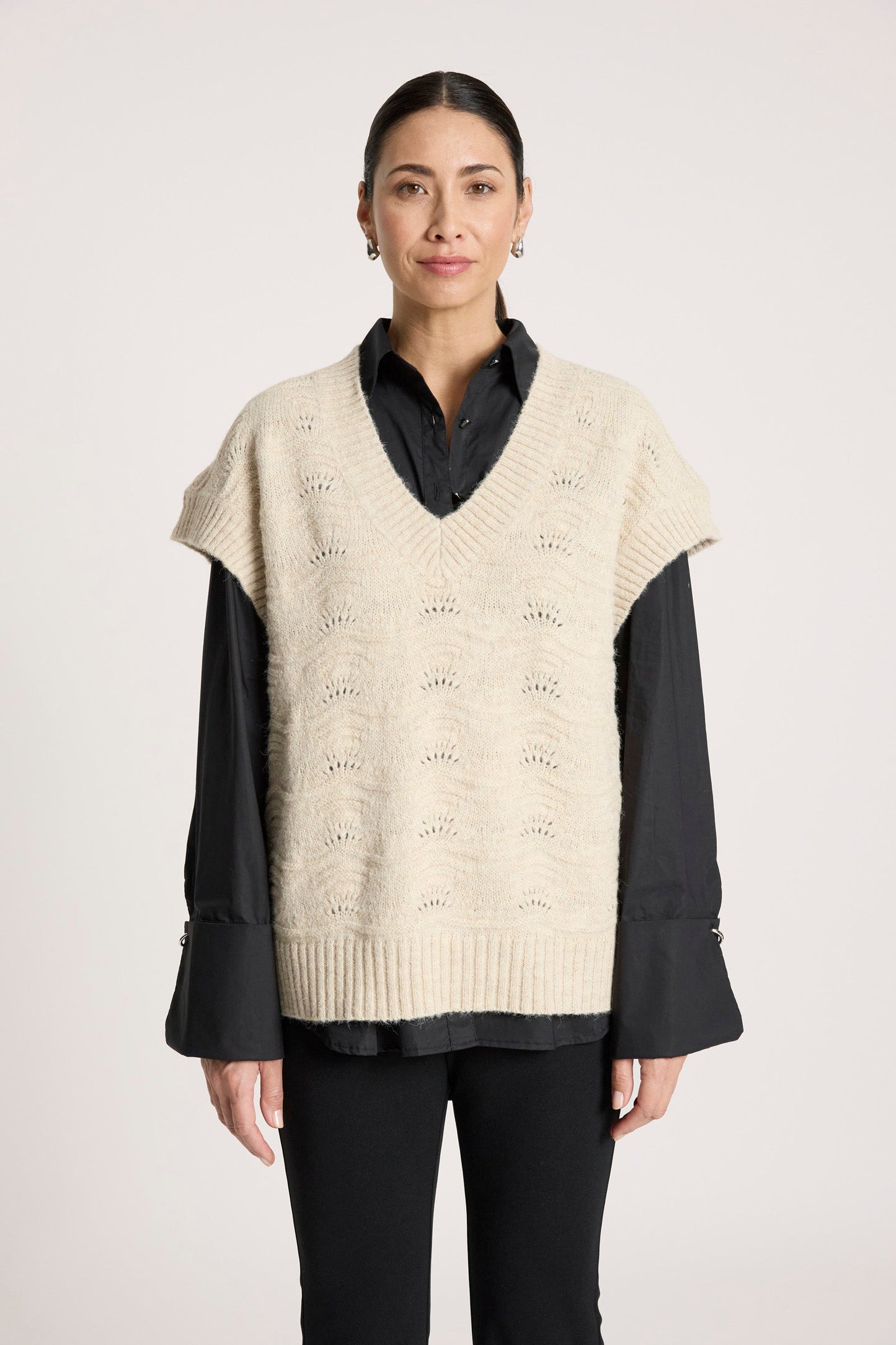 Eb + Ive orin knit vest Dune